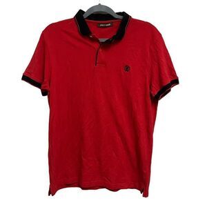 Roberto Cavalli Men’s Red Polo Collar Shirt Size XL